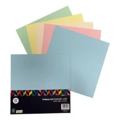 Hobbycraft Pastel Card 12 X 12 Inches 20 Pack