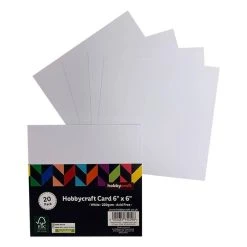 Hobbycraft White Card 6 X 6 Inches 20 Pack