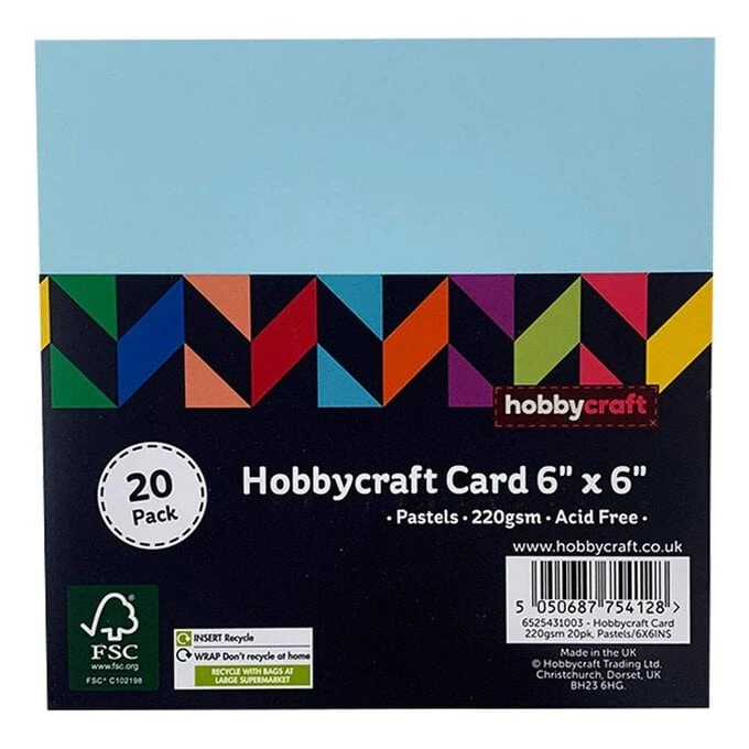Hobbycraft Pastel Card 6 X 6 Inches 20 Pack - Image 2