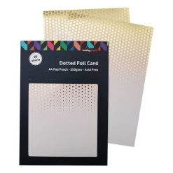 Hobbycraft Peach Dotted Foil Card A4 16 Sheets