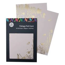 Hobbycraft Peach Foliage Foil Card A4 16 Sheets