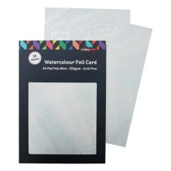 Hobbycraft Pale Mint Watercolour Foil Card A4 16 Sheets