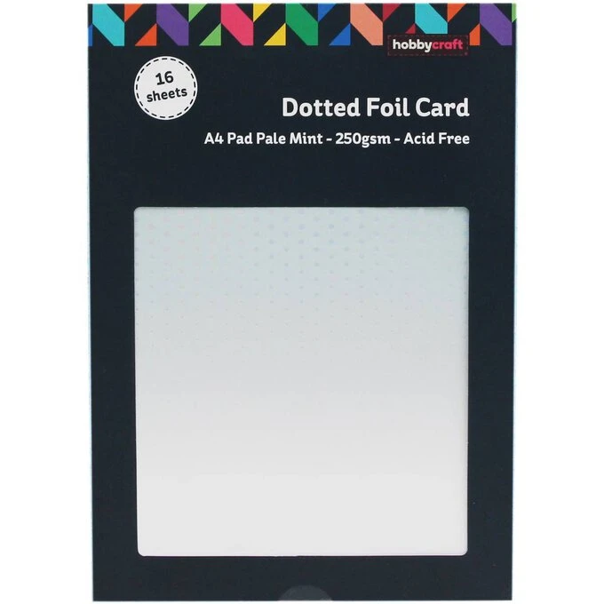 Hobbycraft Pale Mint Dotted Foil Card A4 16 Sheets - Image 3