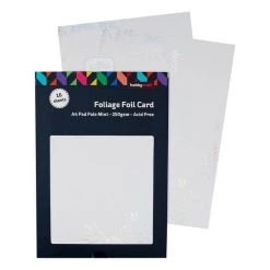 Hobbycraft Pale Mint Foliage Foil Card A4 16 Sheets