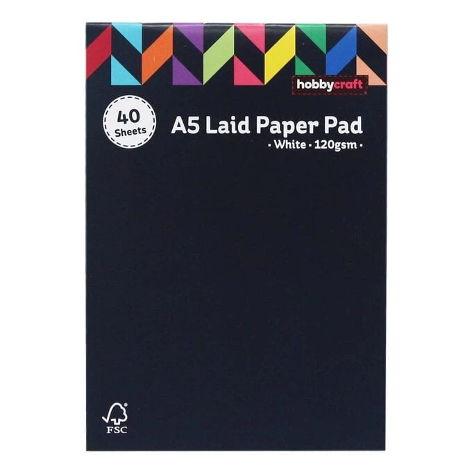 Hobbycraft White Laid Paper Pad A5 40 Sheets - Image 2