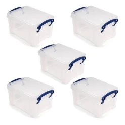 Really Useful Products Really Useful Clear Box 1.6 Litres 5 Pack Bundle