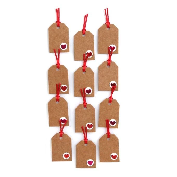 Hobbycraft Love Gift Tag Card Toppers 12 Pack