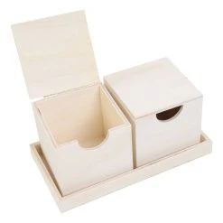 Hobbycraft Wooden Boxes In A Tray 23cm X 12cm X 10cm