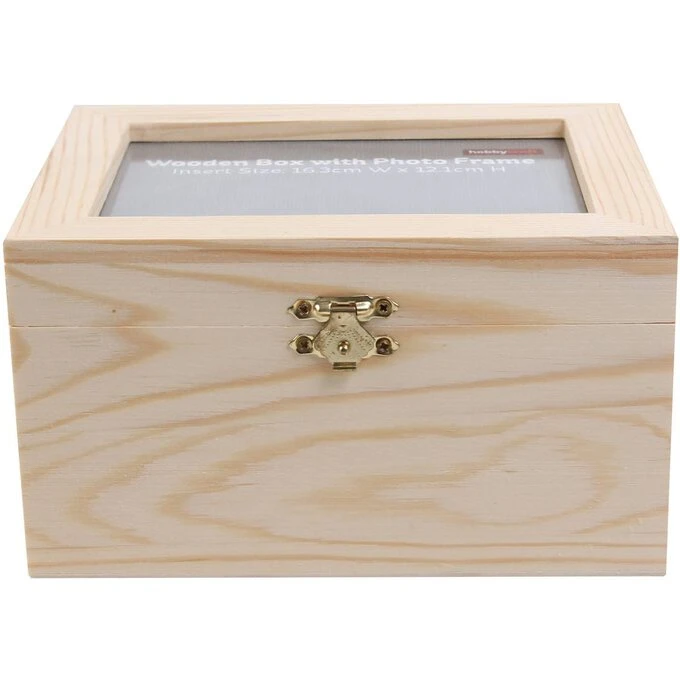 Hobbycraft Wooden Box With Photo Frame 18cm X 14cm X 10cm - Image 3