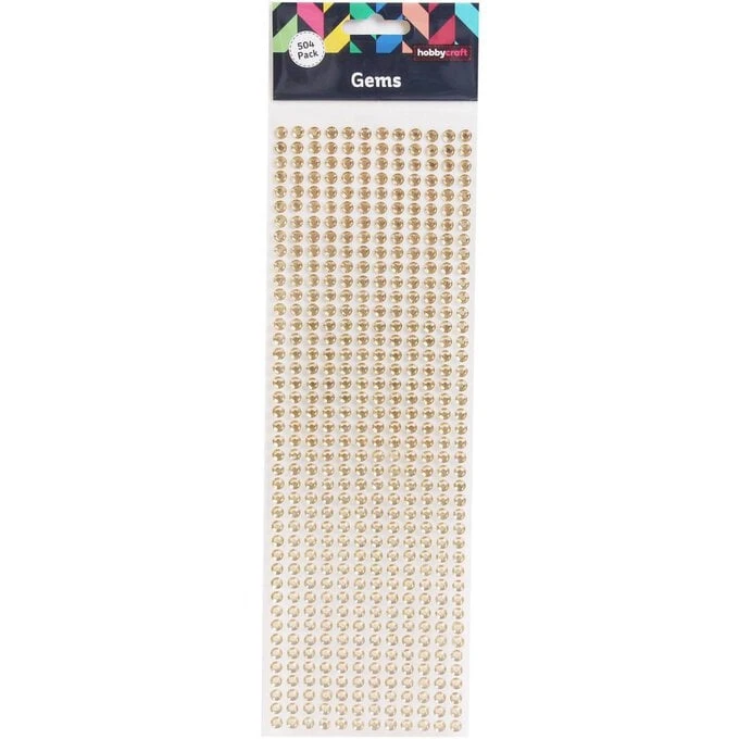 Hobbycraft Gold Adhesive Gems 6mm 504 Pack - Image 3
