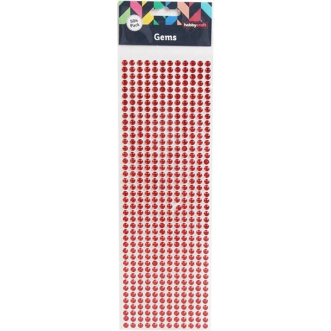 Hobbycraft Red Adhesive Gems 6mm 504 Pack - Image 3