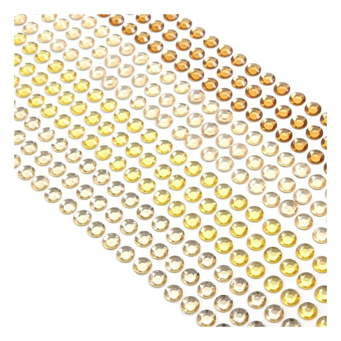 Hobbycraft Mixed Gold Adhesive Gems 6mm 504 Pack