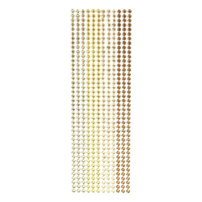 Hobbycraft Mixed Gold Adhesive Gems 6mm 504 Pack - Image 2