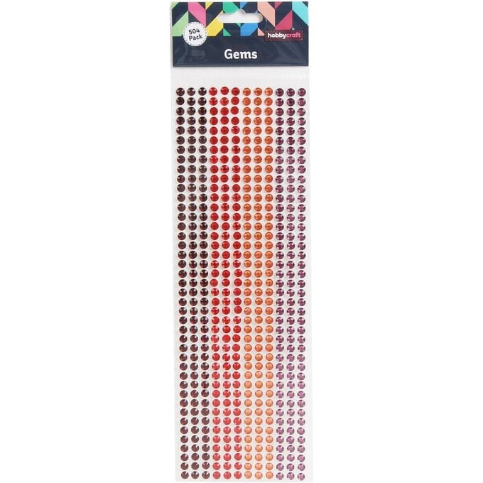 Hobbycraft Mixed Red Adhesive Gems 6mm 504 Pack - Image 3