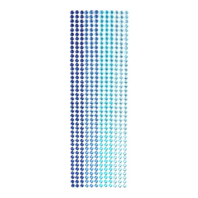 Hobbycraft Mixed Blue Adhesive Gems 6mm 504 Pack - Image 2