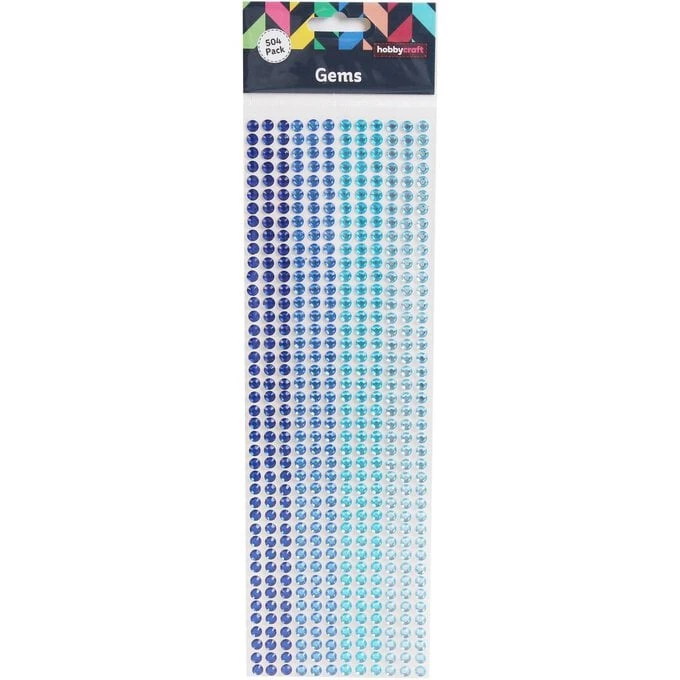 Hobbycraft Mixed Blue Adhesive Gems 6mm 504 Pack - Image 3
