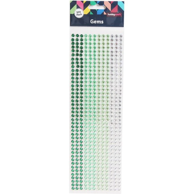 Hobbycraft Mixed Green Adhesive Gems 6mm 504 Pack - Image 3