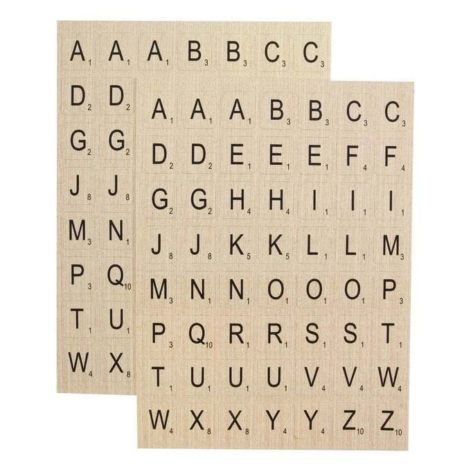 Hobbycraft Wood Effect Alphabet Stickers 112 Pack