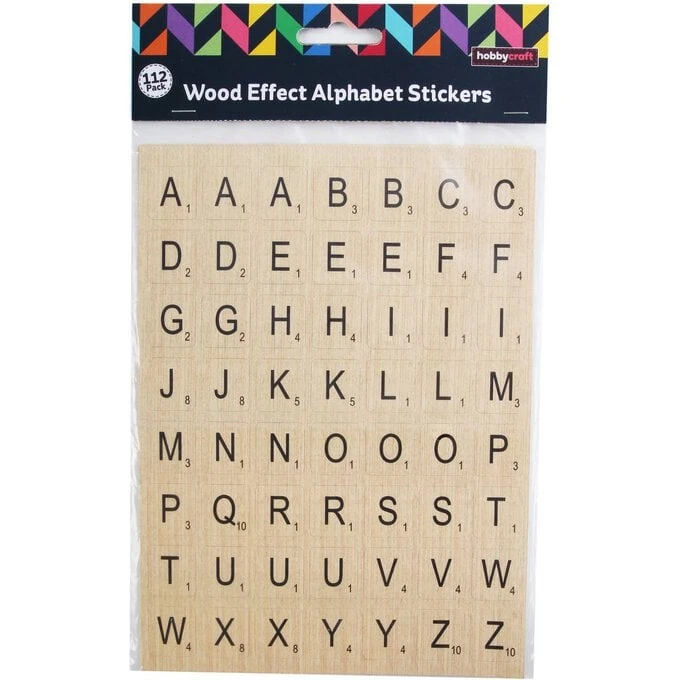 Hobbycraft Wood Effect Alphabet Stickers 112 Pack - Image 3