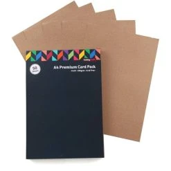 Hobbycraft Premium Kraft Card A4 50 Pack