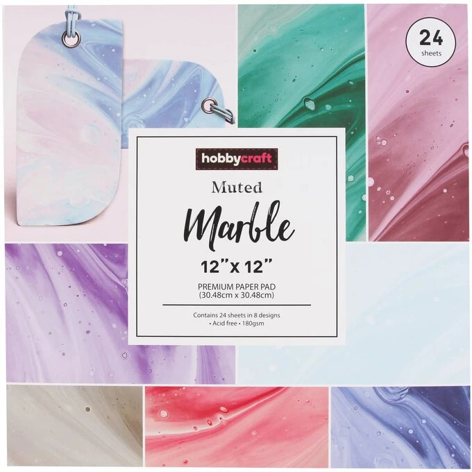 Hobbycraft Muted Marble 12 X 12 Inches Paper Pad 24 Sheets - Image 3