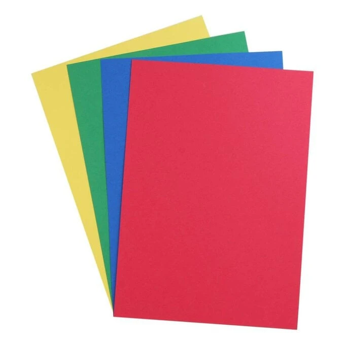 Hobbycraft Primary Bright Premium Card A4 40 Pack