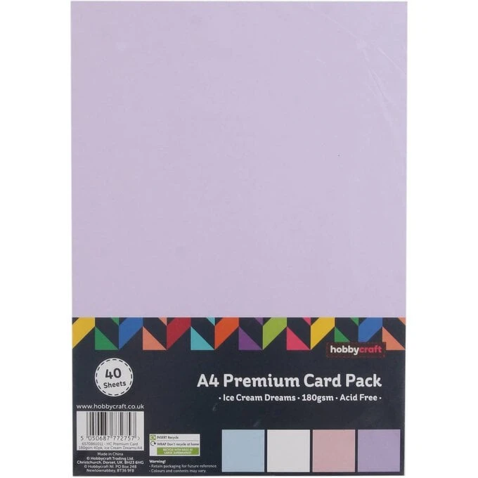 Hobbycraft Ice Cream Dreams Premium Card A4 40 Pack - Image 3