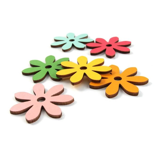 Hobbycraft Daisy Wooden Toppers 6 Pack - Image 2