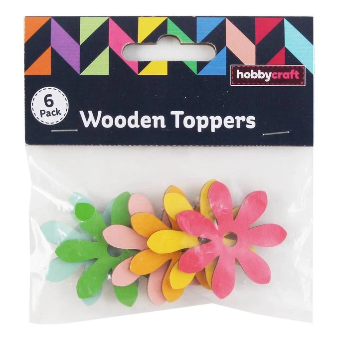 Hobbycraft Daisy Wooden Toppers 6 Pack - Image 3