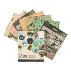 Papermania Natural History Museum Prehistoric Creatures Paper Pad 6 X 6 Inches 50 Pack