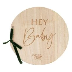 Ginger Ray Wooden Hey Baby Guest Book