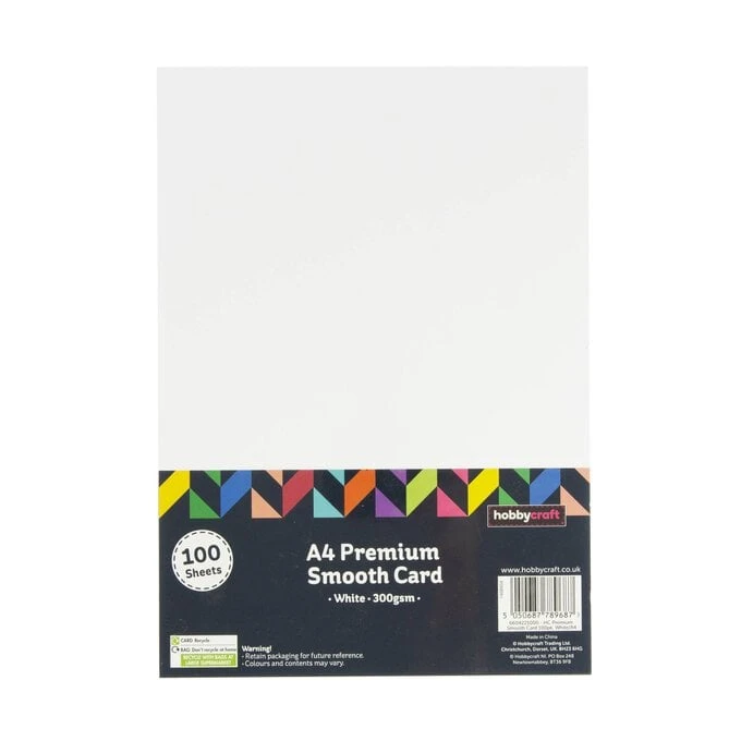 Hobbycraft White Premium Smooth Card A4 100 Pack - Image 4
