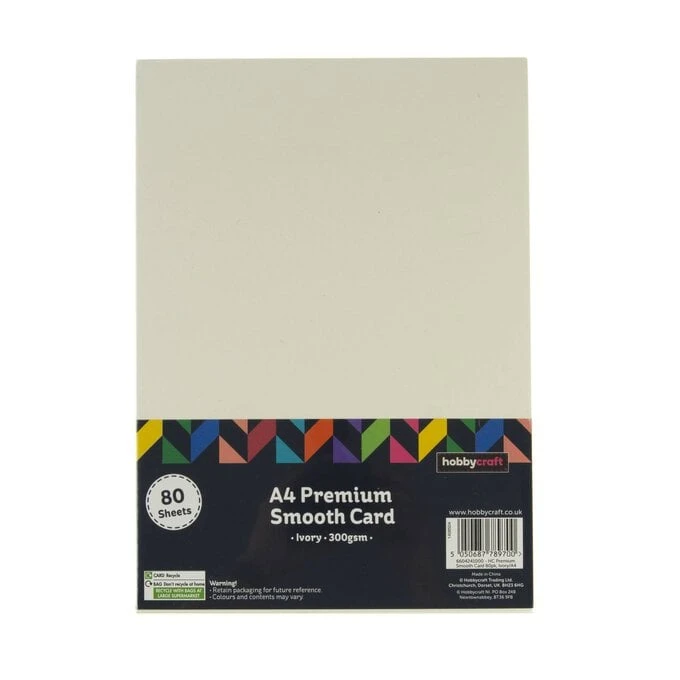 Hobbycraft Ivory Premium Smooth Card A4 80 Pack - Image 4