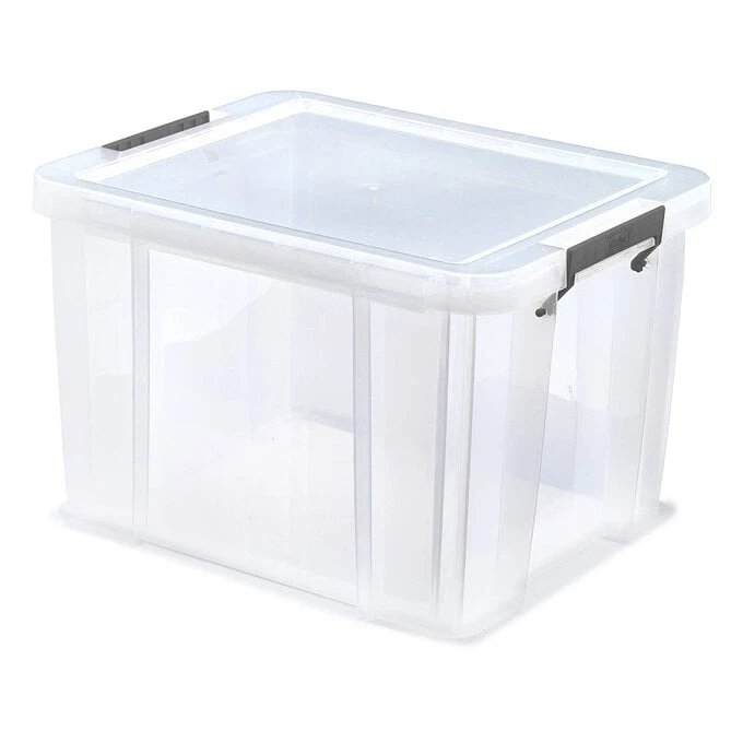 Whitefurze Allstore Clear Storage Box 36 Litres