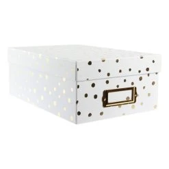 Hobbycraft Gold Dot Storage Box 11cm X 20cm X 29cm