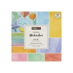 Hobbycraft Rainbow Watercolour 6 X 6 Inches Paper Pack 32 Sheets