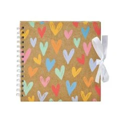 Hobbycraft Spiral Bound Hearts Scrapbook 8 X 8 Inches