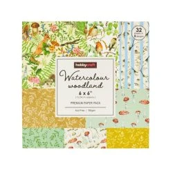 Hobbycraft Watercolour Woodland 6 X 6 Inches Paper Pad 32 Sheets